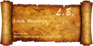 Lenk Beatrix névjegykártya